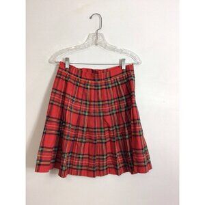 Vintage Plaid Wool Skirt Preppy Academia Made in Canada Women Small
